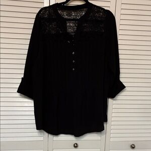 Cocomo Elegant Black Lace Detail Blouse